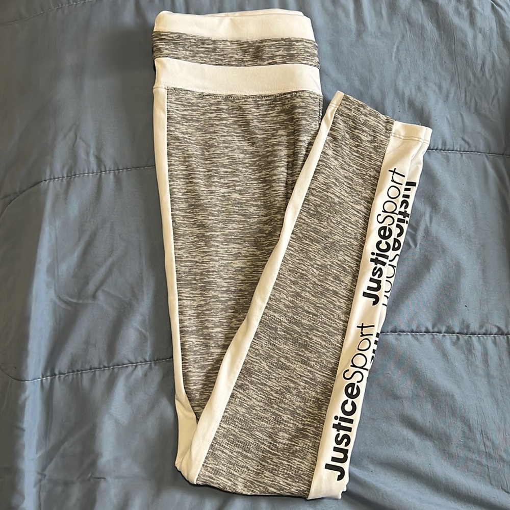 Justice Sport Side Logo Girls leggings Size 14